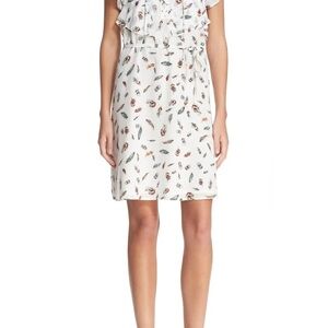 (NWOT) The Kooples White Feather Print Dress
